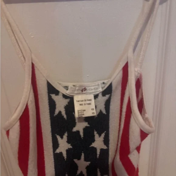 Vertigo Paris Red, White, and Blue Star Crop Top patriotic tank top - Picture 4 of 8